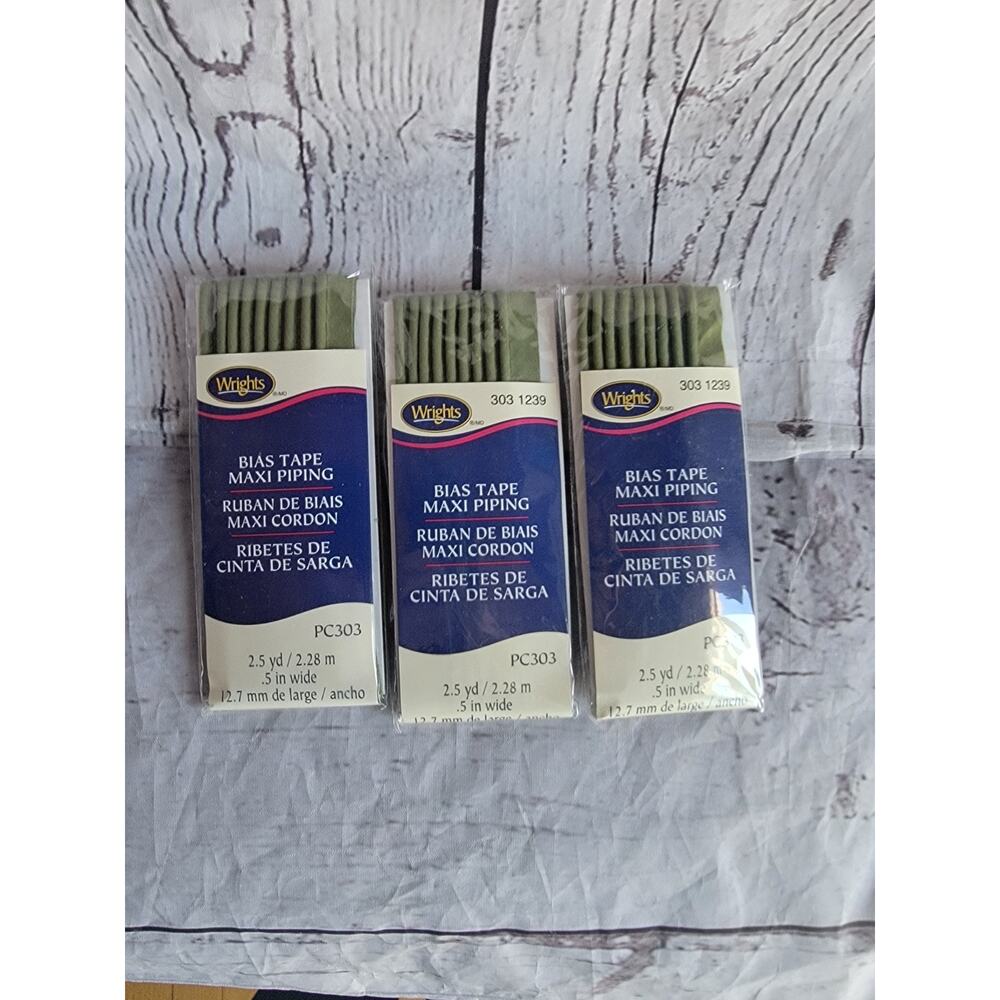 New in package Lot of 4 Wrights Bias Tape 2 1/2 Yd, 1/2" Leaf 303 1293